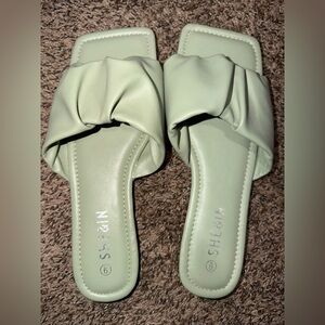 SHEIN Light Green Ruffle Sandals